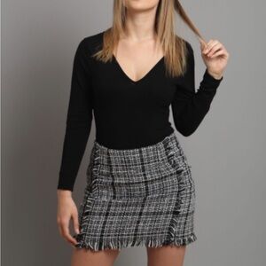 SHEIN Black and White Tween Mini Skirt